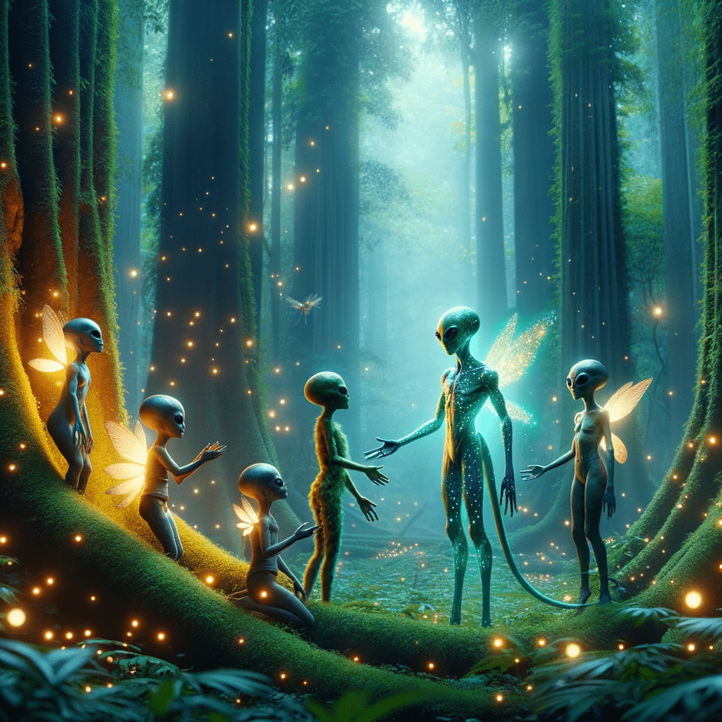faerie aliens in the woods