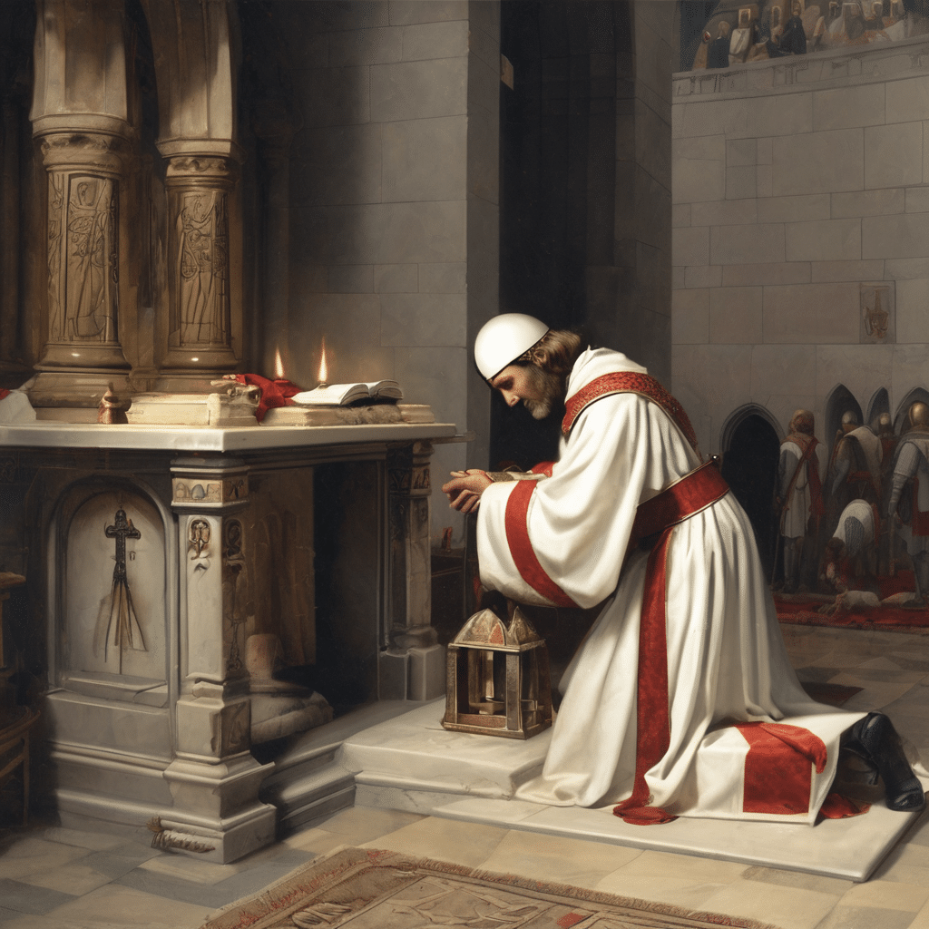 Knight Templar at an altar