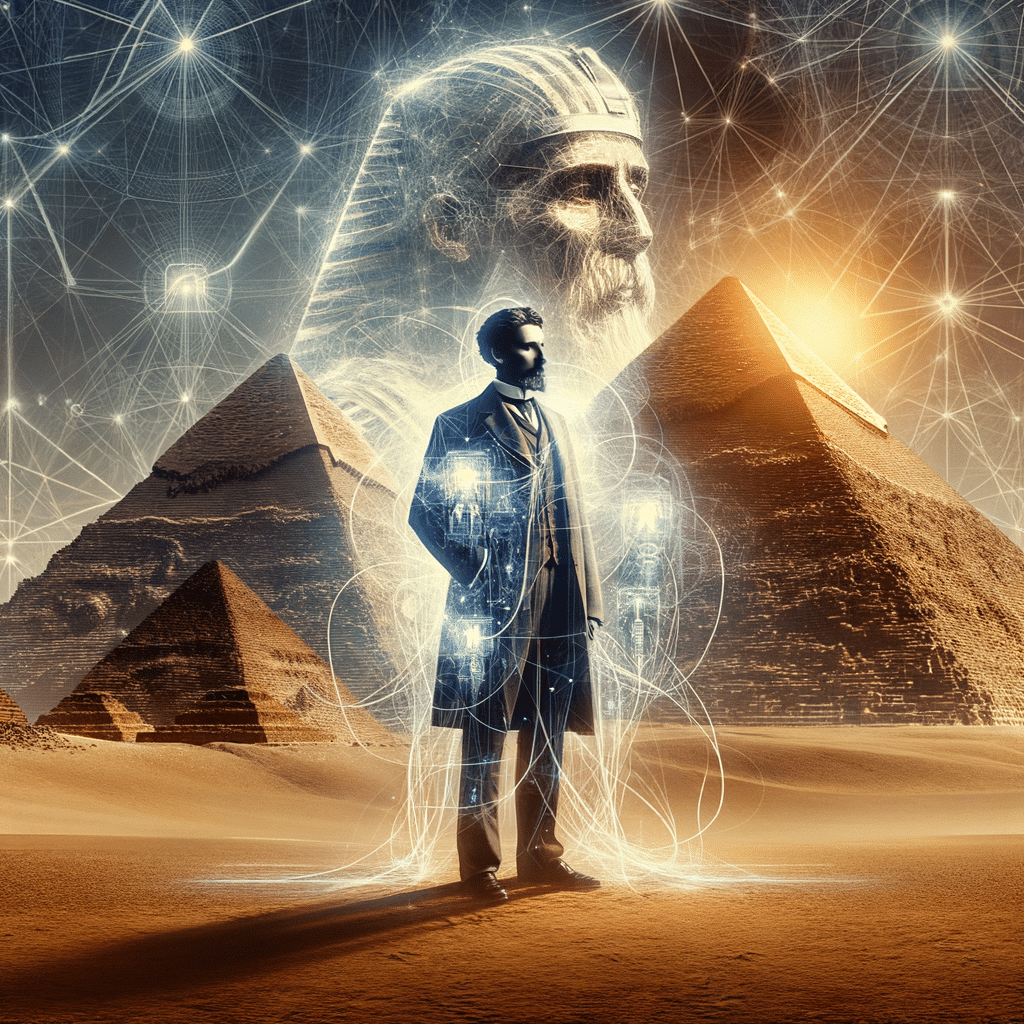 Tesla with pyramids of power