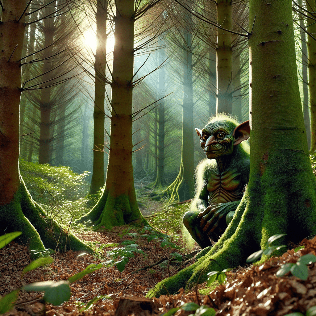 Pukwudgie in woods at Freetown State Forest