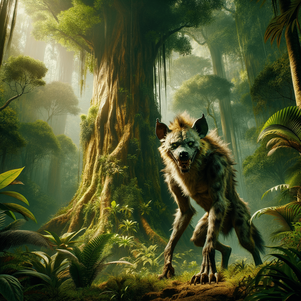 Werehyena by tree