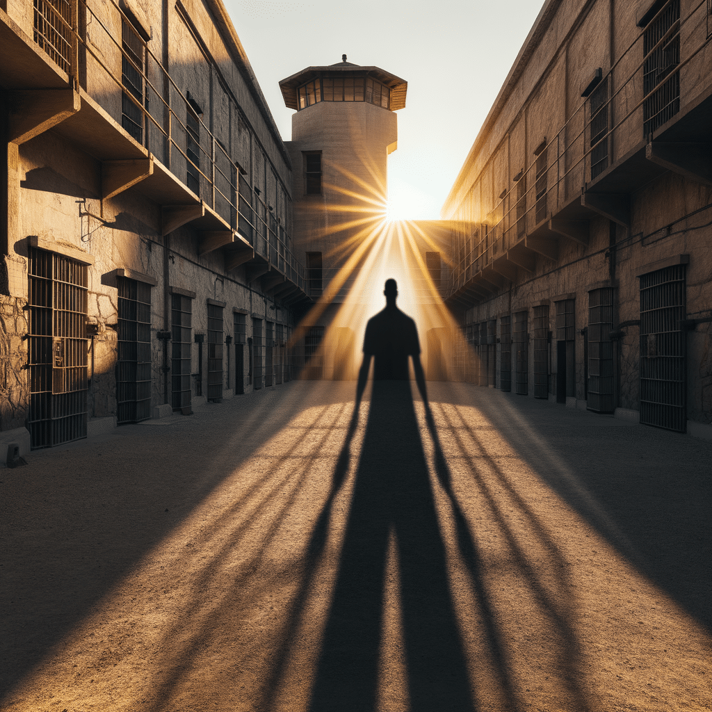 Shadow person at Yuma Territorial Prison