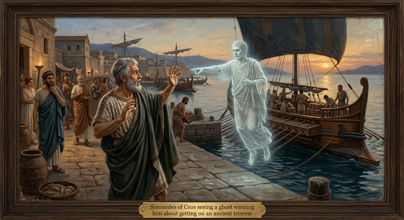 Cicero and Simonides: A Ghost Story Unfolds